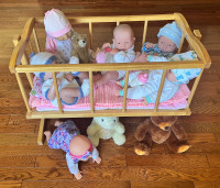 Cradle of Newborn Dolls group - $120
