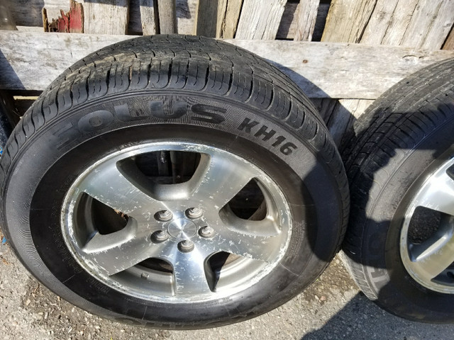 Subaru aluminum 16" rims or Kumho  235 x60 x16 75% Tread. in Tires & Rims in Oshawa / Durham Region - Image 4