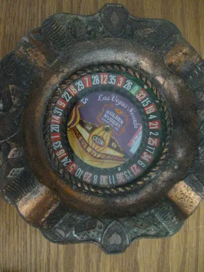 Las Vegas Roulette Ashtray. Metal is probably brass
