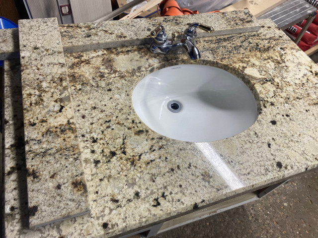 37”x 23" GRANIT BATHROOM COUNTERTOP WITH SINK AND FAUCET in Cabinets & Countertops in Mississauga / Peel Region
