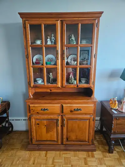 Solid pine china cabinet, View more