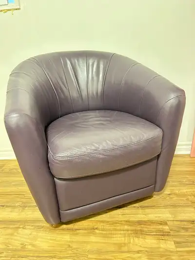 Purple Leather Swivel Barrel Chair, View more