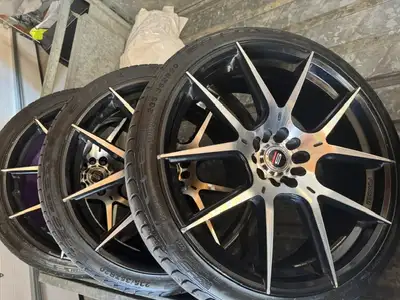 High end 20" sports wheels and tires: Low profile summer tires and rims. 235/35ZR20 Will fit 5x112 5...