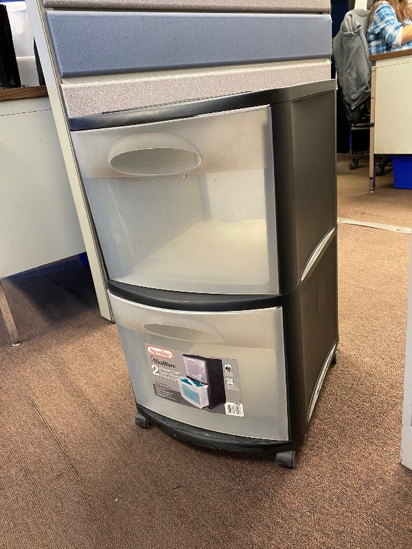 Sterilite 2 Drawer Portable Rolling Storage Cart Filing