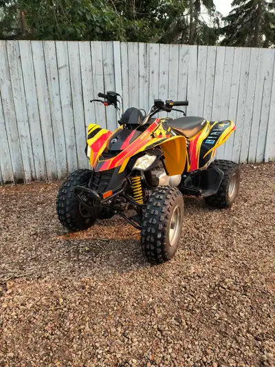 Good used youth/mid size quad. Runs great, custom wrap, electric start, reverse. Unit has a small am...