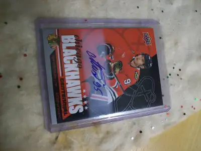 ILYA MIKHEYEV AUTOGRAPHE , 2025 UPPER DECK CENTIÈME ANNIVERSAIRE BLACK HAWKS CHICAGO TRÈS RARE UNE S...