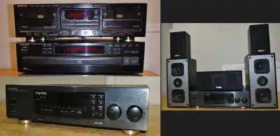 Kenwood Surround Receiver/Dual Tape Deck/Cd Changer/Speakers., View more