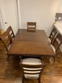 DINING TABLE AND SIX CHAIRS- MOVING SALE