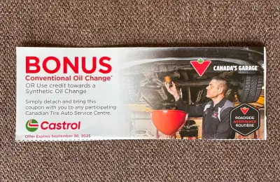 Coupon for Free Oil Change Expires on September 30, 2025 Garage charges $73(after tax) @Min