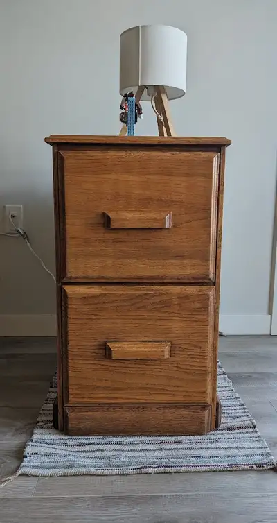 Solid Oak 2-Drawer Filing Cabinet | Solid Wood Storage Cabinet, View more
