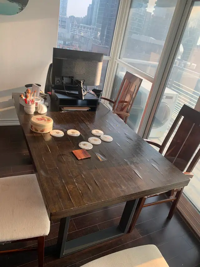 Used Wooden Dining Table / Office Desk （Table Only) in Dining Tables & Sets in City of Toronto - Image 3
