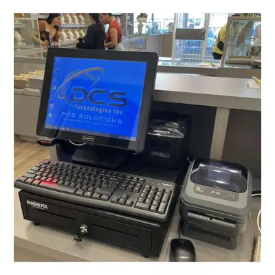 Complete point of sale system. Includes touchscreen monitor, keyboard, cash drawer, receipt printer,...