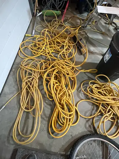Air hoses 1/2” Various lengths 10$ each Yellow hoses don’t freeze in winter