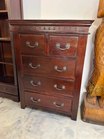 ✅ 1 grandes commode verticale à  tiroirs en acacia, bureau linge, View more