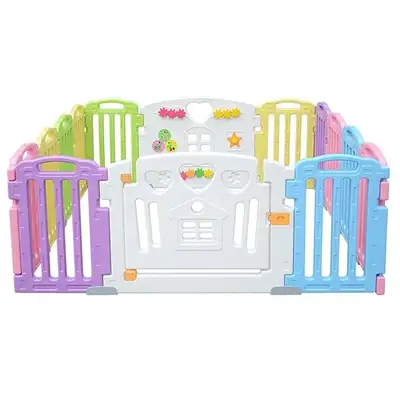 This comes with all 14 panels and 10 non-slip connecting "feet" so it stays sturdy. Has served us we...