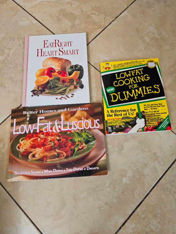 Low fat, heart healhy cookbooks in Non-fiction in Peterborough