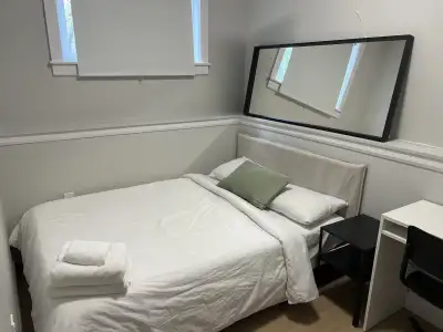 Brand new basement apartment never lived in before. Fully renovated and furnished. Heat pump for air...