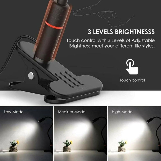 Teckin DL01 LED Clip on Desk Clamp Lamp – Black, New, $15 in Indoor Lighting & Fans in City of Toronto - Image 3