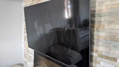 Sony 65 inch smart TV cracked , View more