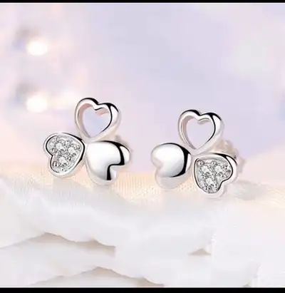 New 925 sterling silver earrings set with zircon stones, View more