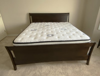 King bed ensemble - frame, mattress, box springs, linen