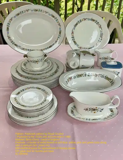 Pattern: Pastorale pattern by Royal Doulton - Produced in the 1970s and discontinued in 1990, Materi...