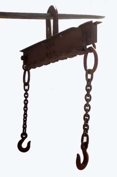 Antique Chain and Tractor Attachments - chain with 6ft spreader bar beam = $195.00 plus HST - chain...