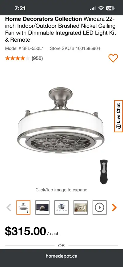 Hampton Bay ceiling fan x2 , View more