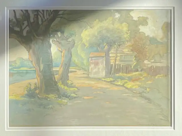Gouache & Graphite Landscape on Paper in Arts & Collectibles in City of Toronto - Image 3