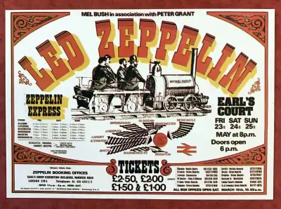 *LED ZEPPELIN ZEPPLIN EXPRESS Vintage Postcard Earls Court 1975., View more