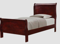 Lit simple bois massif style bateau / twin sleigh bed solid wood