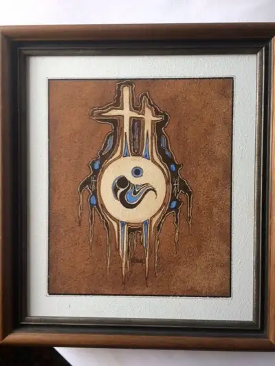 Original Henry Letendre ( 1942-2011) - on board ( a signature medium he used) frame size is 14.5 x 1...