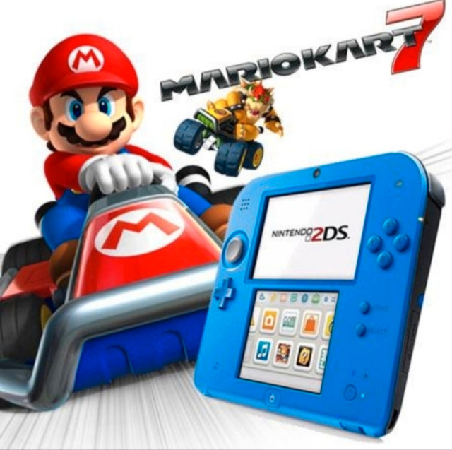 NIB Nintendo 2DS Handheld System w Mario Kart 7 Electric Blue in Nintendo DS in Gatineau - Image 2