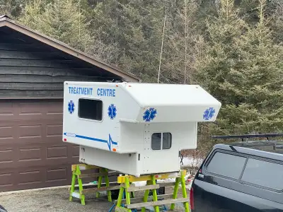 Aluminum truck camper, very light purchased to convert it into ice fishing or camping project. Plans...