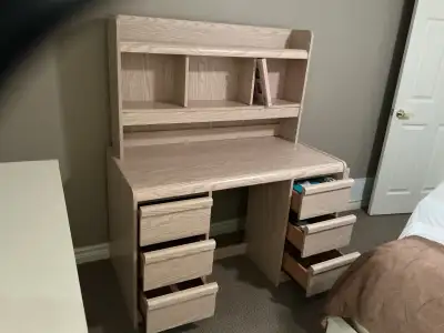 Wooden Desk with Removable Bookcase/Hutch, View more