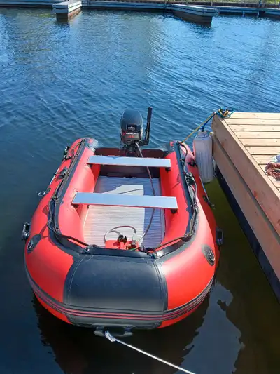 New zodiac and 9.9 Merc New Carborator and impeller. 6 Inch pull starts every time!!!