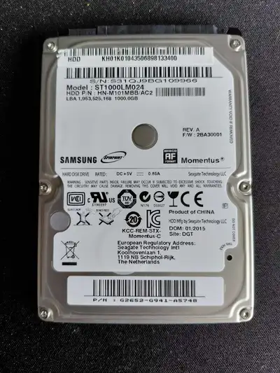 Samsung 1Tb Hard Drive, 2.5", View more