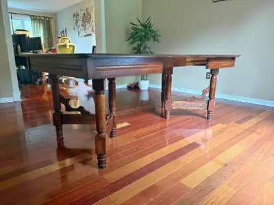Vintage Solid Wood Extendable Dining Table – Carved Legs, View more