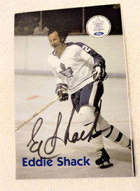Eddie Shack signed card/photograph