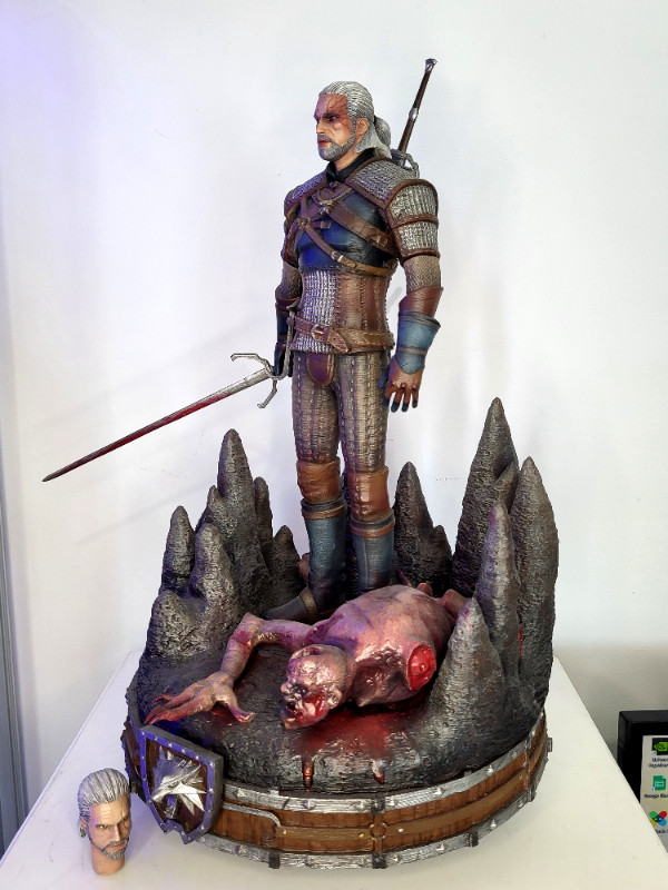 Statue Figurine Diorama Geralt The Witcher resine custom made - dans Art et objets de collection  à Laval/Rive Nord - Image 2