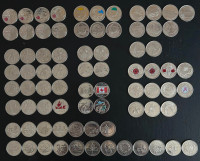 Canada coin collection 25 cent - Millennium, Heroes of 1812, etc