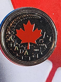 Canada Day Celebration Coloured Quarter Coin & Gift Card 2004