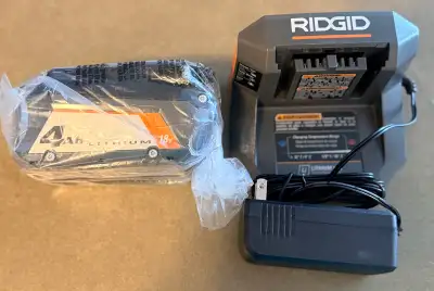 RIDGID 18V Lithium-Ion 4.0 Ah Battery and Charger - New, View more