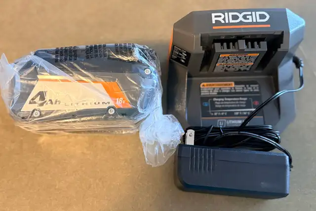 RIDGID 18V Lithium-Ion 4.0 Ah Battery and Charger - New in Power Tools in Kingston - Image 2