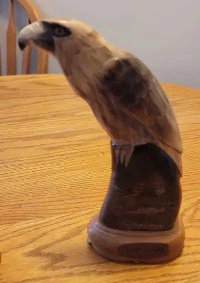 Bison horn bird carving 3, View more