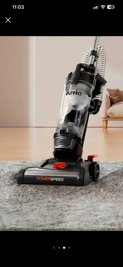 This Eureka Powerspeed upright vacuum cleaner comes with a washable filter. It's designed for effici...
