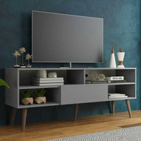 New Modern TV Stand 1 Door, 4 Shelves, Wood Entertainment centre