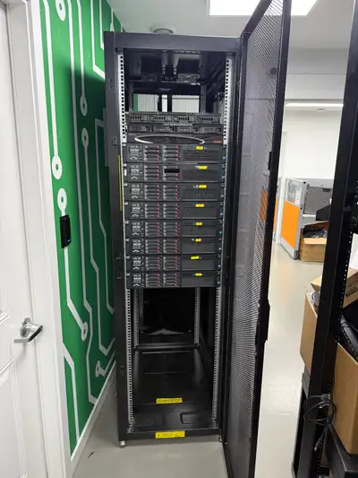 HP ProLiant Server Rack with 7 Servers and Riverbed Appliance, View more