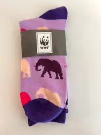 BNIB: World Wildlife Fund Adult Elephant and Panda Socks
