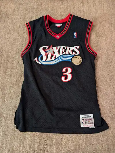 Iverson, Bibby, Curry basketball jerseys, View more